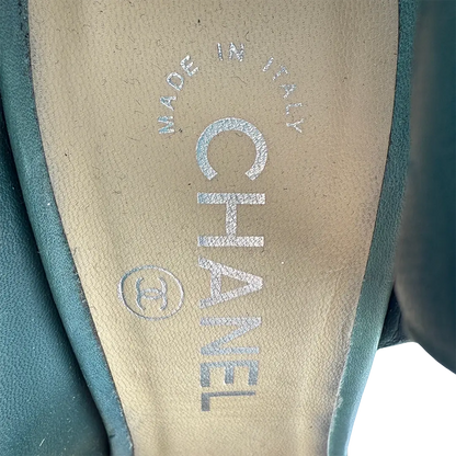 Chanel Ombre Crystal Ice Heel Ankle Boots grün Größe 38 1/2  / guter Zustand Chanel