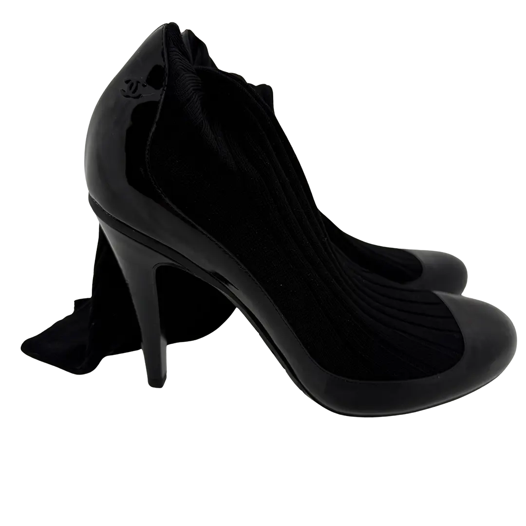 Chanel Patent Leather Sock Boots Größe 38 1/2 / neuwertig Echtheitscheck