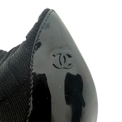 Chanel Patent Leather Sock Boots Größe 38 1/2 / neuwertig Echtheitscheck