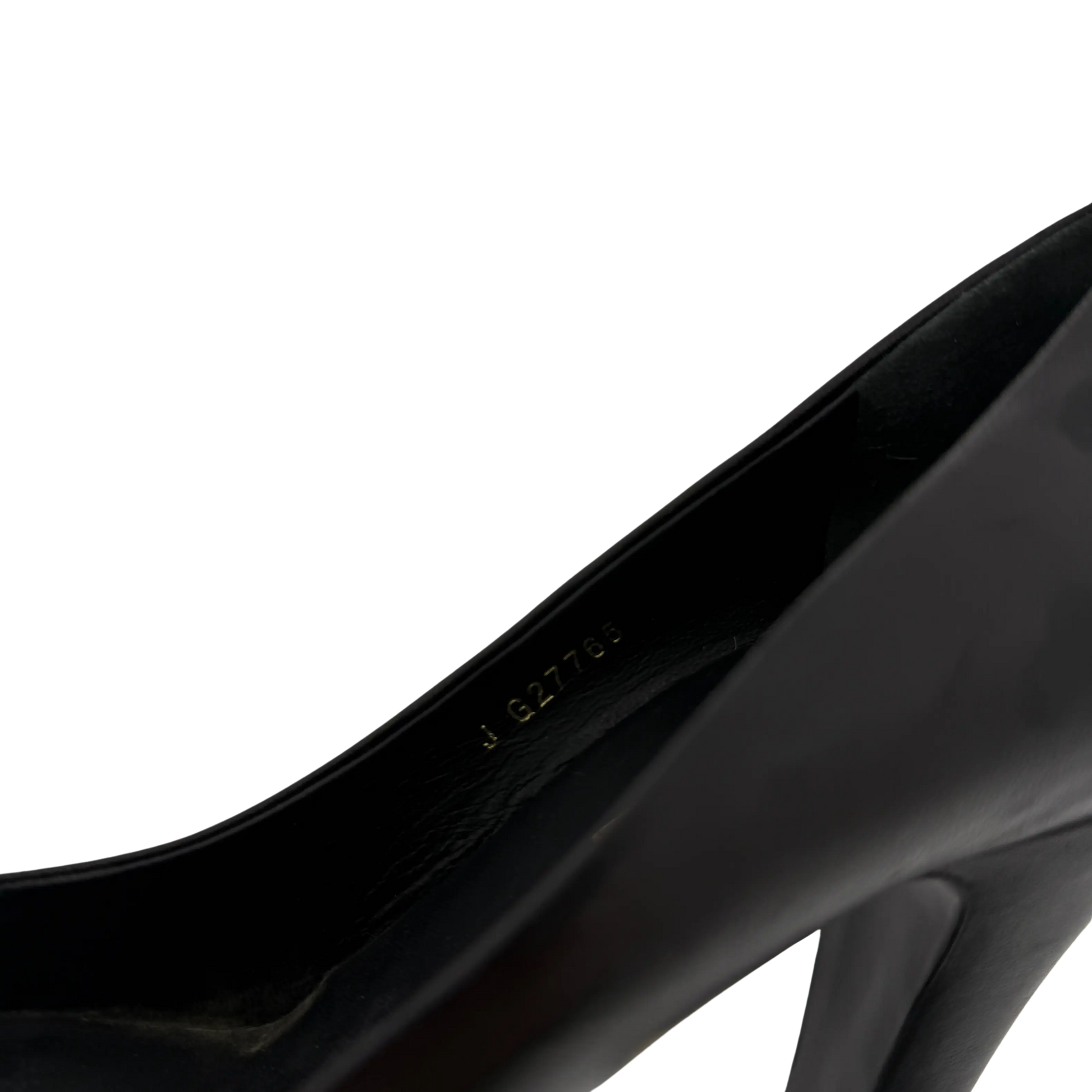 Chanel Pumps Black/Metallic Gold Leather Cap Chain Link Größe 38 1/2 / guter Zustand Chanel