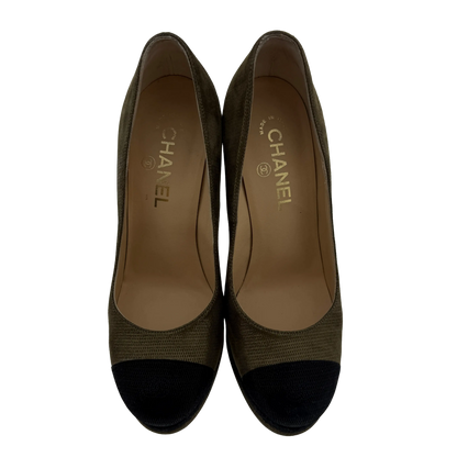 Chanel Pumps Metallic braun & schwarz 38 1/2 / sehr guter Zustand Chanel