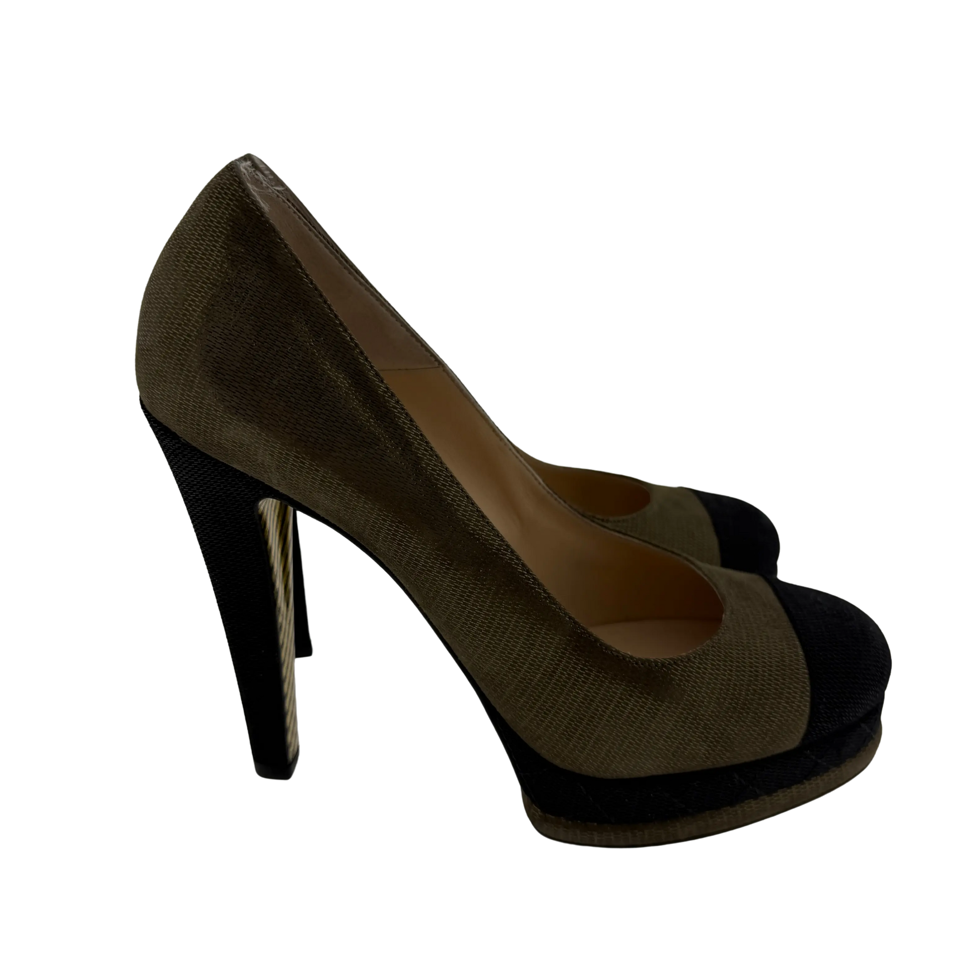Chanel Pumps Metallic braun & schwarz 38 1/2 / sehr guter Zustand Chanel
