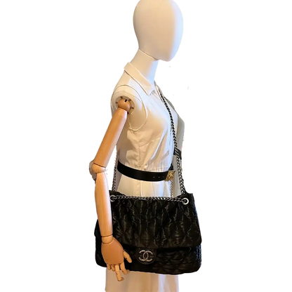 Chanel Satin Timeless Classix XXL Flap Bag schwarz / gut Chanel