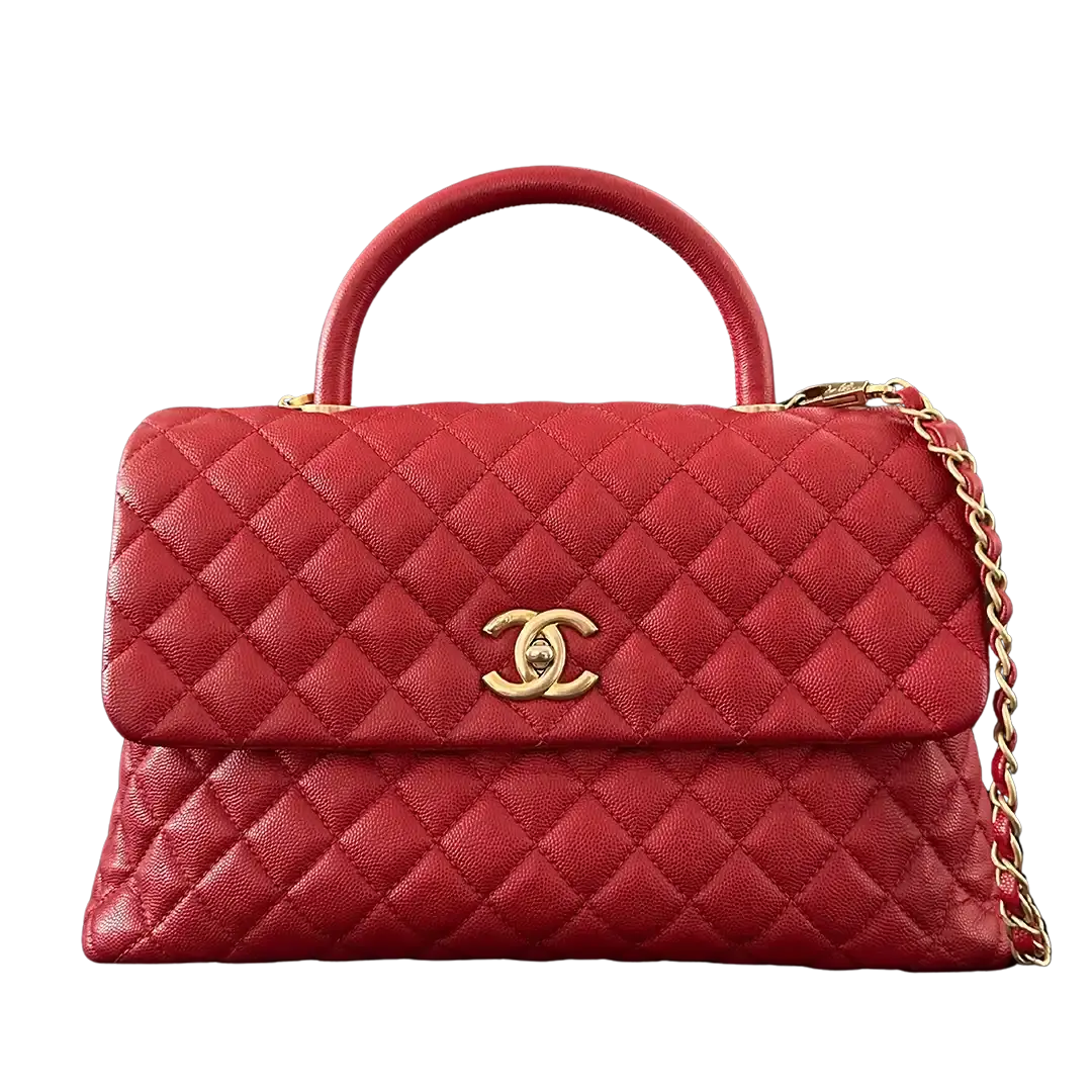 Chanel Timeless Coco Handle Large Tasche Caviar-Leder rot / sehr gut Chanel