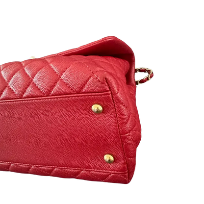 Chanel Timeless Coco Handle Large Tasche Caviar-Leder rot / sehr gut Chanel