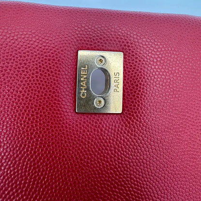 Chanel Timeless Coco Handle Large Tasche Caviar-Leder rot / sehr gut Chanel