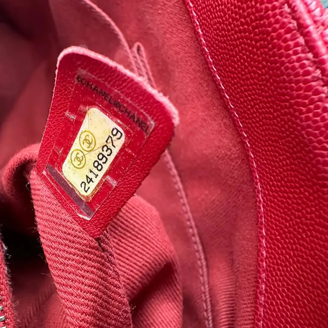 Chanel Timeless Coco Handle Large Tasche Caviar-Leder rot / sehr gut Chanel
