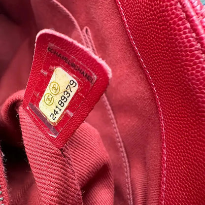 Chanel Timeless Coco Handle Large Tasche Caviar-Leder rot / sehr gut Chanel