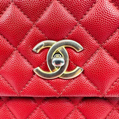 Chanel Timeless Coco Handle Large Tasche Caviar-Leder rot / sehr gut Chanel