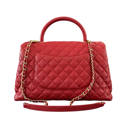 Chanel Timeless Coco Handle Large Tasche Caviar-Leder rot / sehr gut Chanel
