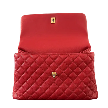 Chanel Timeless Coco Handle Large Tasche Caviar-Leder rot / sehr gut Chanel