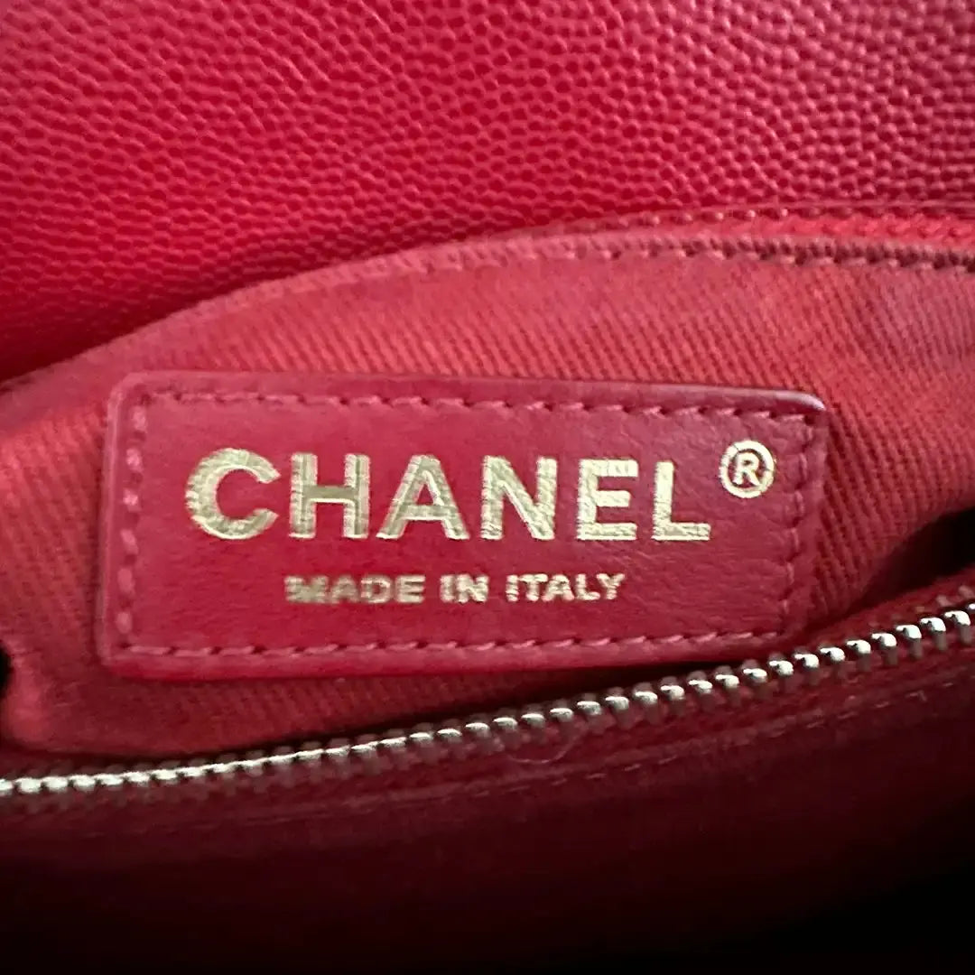 Chanel Timeless Coco Handle Large Tasche Caviar-Leder rot / sehr gut Chanel
