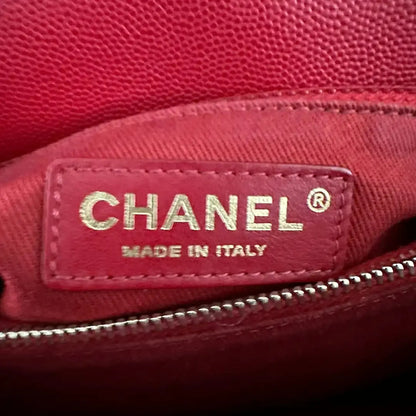 Chanel Timeless Coco Handle Large Tasche Caviar-Leder rot / sehr gut Chanel