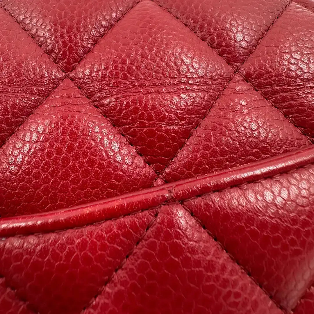 Chanel Timeless Double Flap Bag Jumbo rot Kaviarleder / gut Chanel