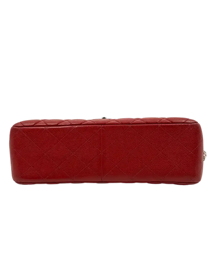 Chanel Timeless Double Flap Bag Jumbo rot Kaviarleder / gut Chanel
