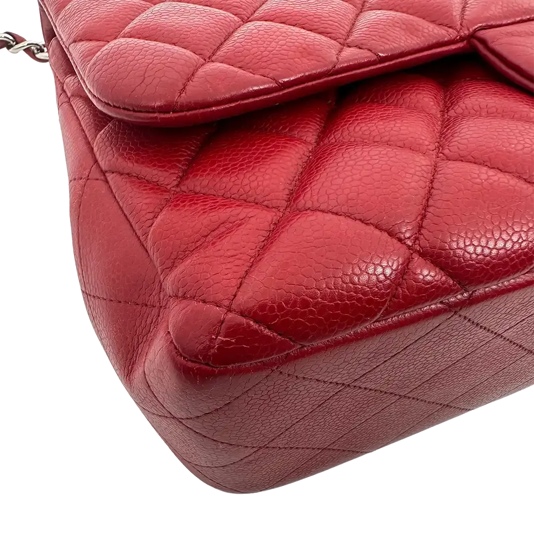 Chanel Timeless Double Flap Bag Jumbo rot Kaviarleder / gut Chanel