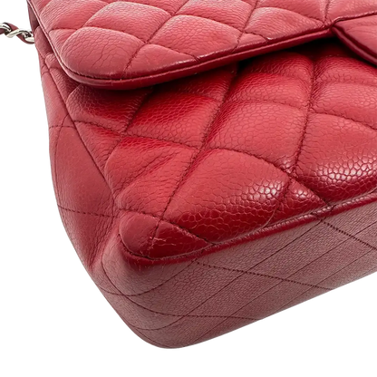 Chanel Timeless Double Flap Bag Jumbo rot Kaviarleder / gut Chanel