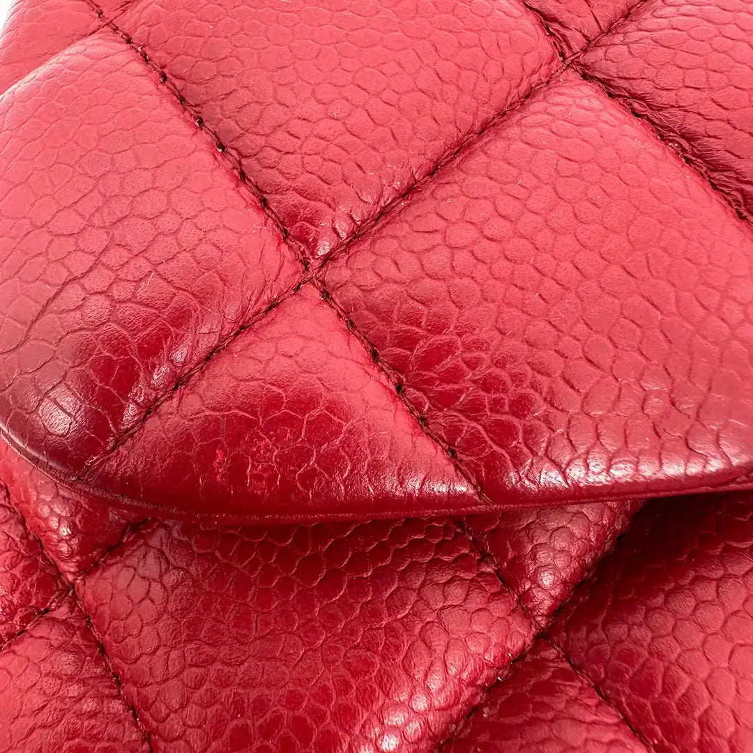 Chanel Timeless Double Flap Bag Jumbo rot Kaviarleder / gut Chanel