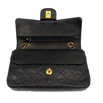 Chanel Timeless Double Flap Small schwarzes Lammleder / sehr gut - Echtheitscheck