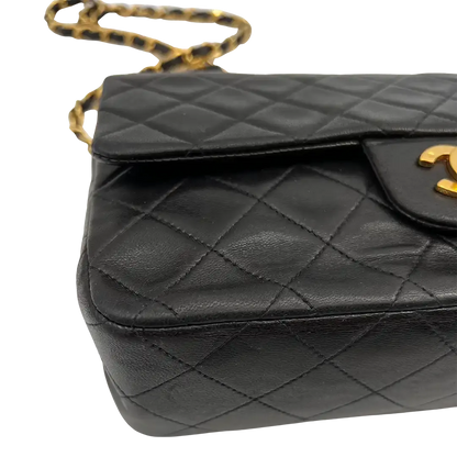 Chanel Timeless Double Flap Small schwarzes Lammleder / sehr gut - Echtheitscheck