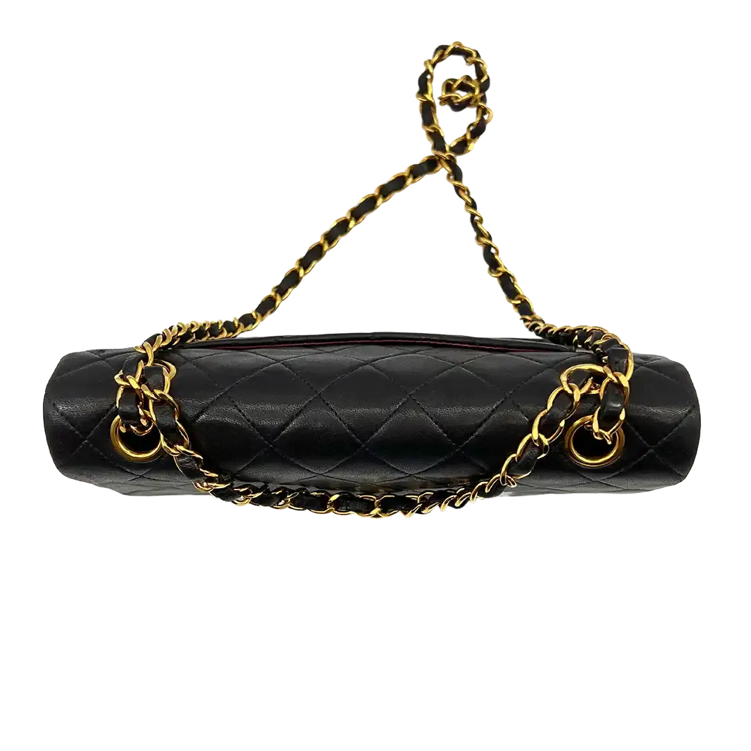 Chanel Timeless Double Flap Small schwarzes Lammleder / sehr gut - Echtheitscheck