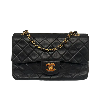 Chanel Timeless Double Flap Small schwarzes Lammleder / sehr gut - Echtheitscheck