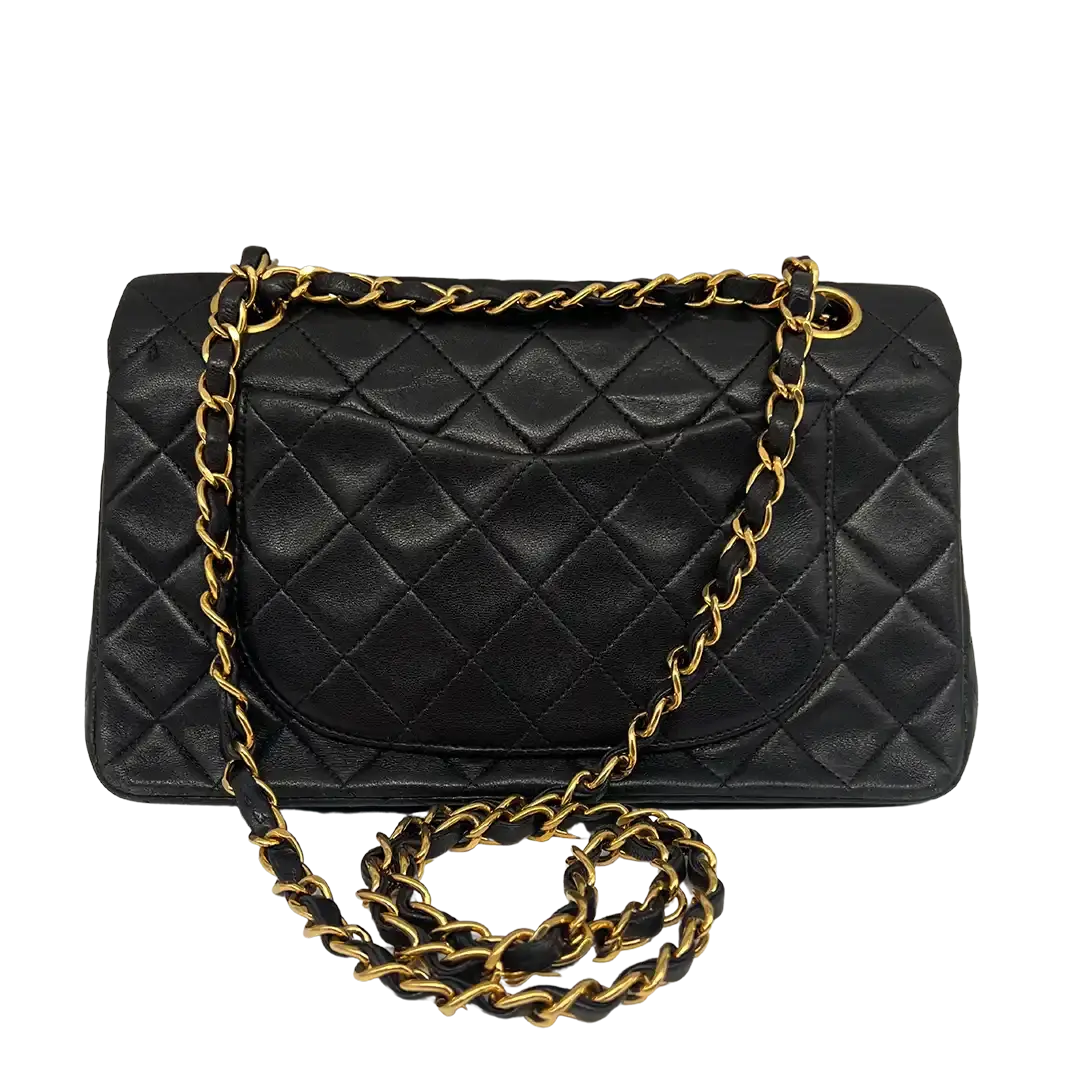 Chanel Timeless Double Flap Small schwarzes Lammleder / sehr gut - Echtheitscheck