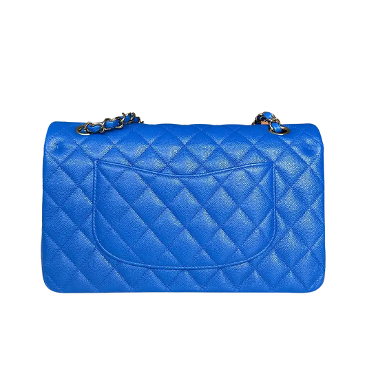 Chanel Timeless Double Flapbag Medium Kaviarleder blau 2022 Fullset / ungetragen Chanel