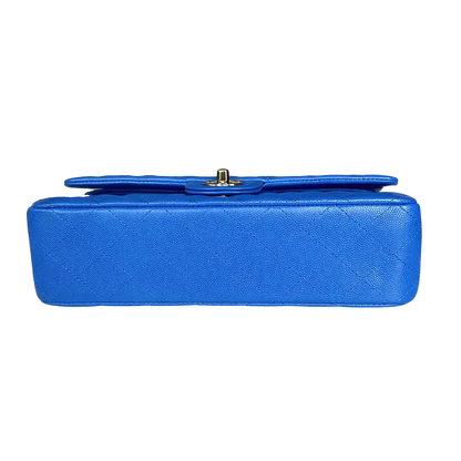 Chanel Timeless Double Flapbag Medium Kaviarleder blau 2022 Fullset / ungetragen Chanel