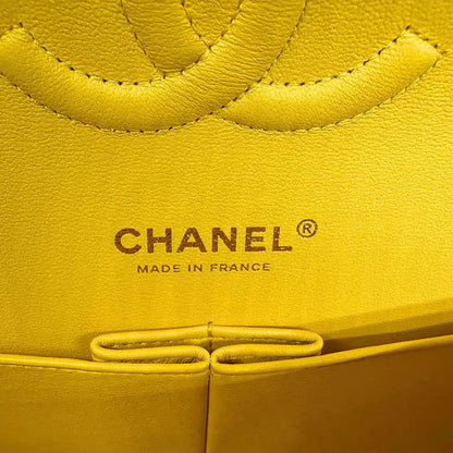 Chanel Timeless Double Flapbag Medium Kaviarleder gelb 2022 Fullset / ungetragen Chanel