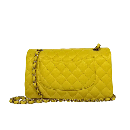 Chanel Timeless Double Flapbag Medium Kaviarleder gelb 2022 Fullset / ungetragen Chanel