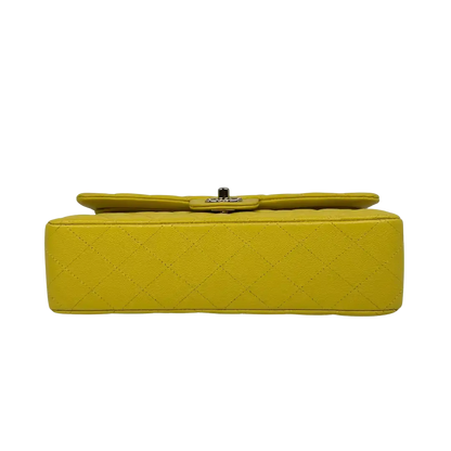 Chanel Timeless Double Flapbag Medium Kaviarleder gelb 2022 Fullset / ungetragen Chanel