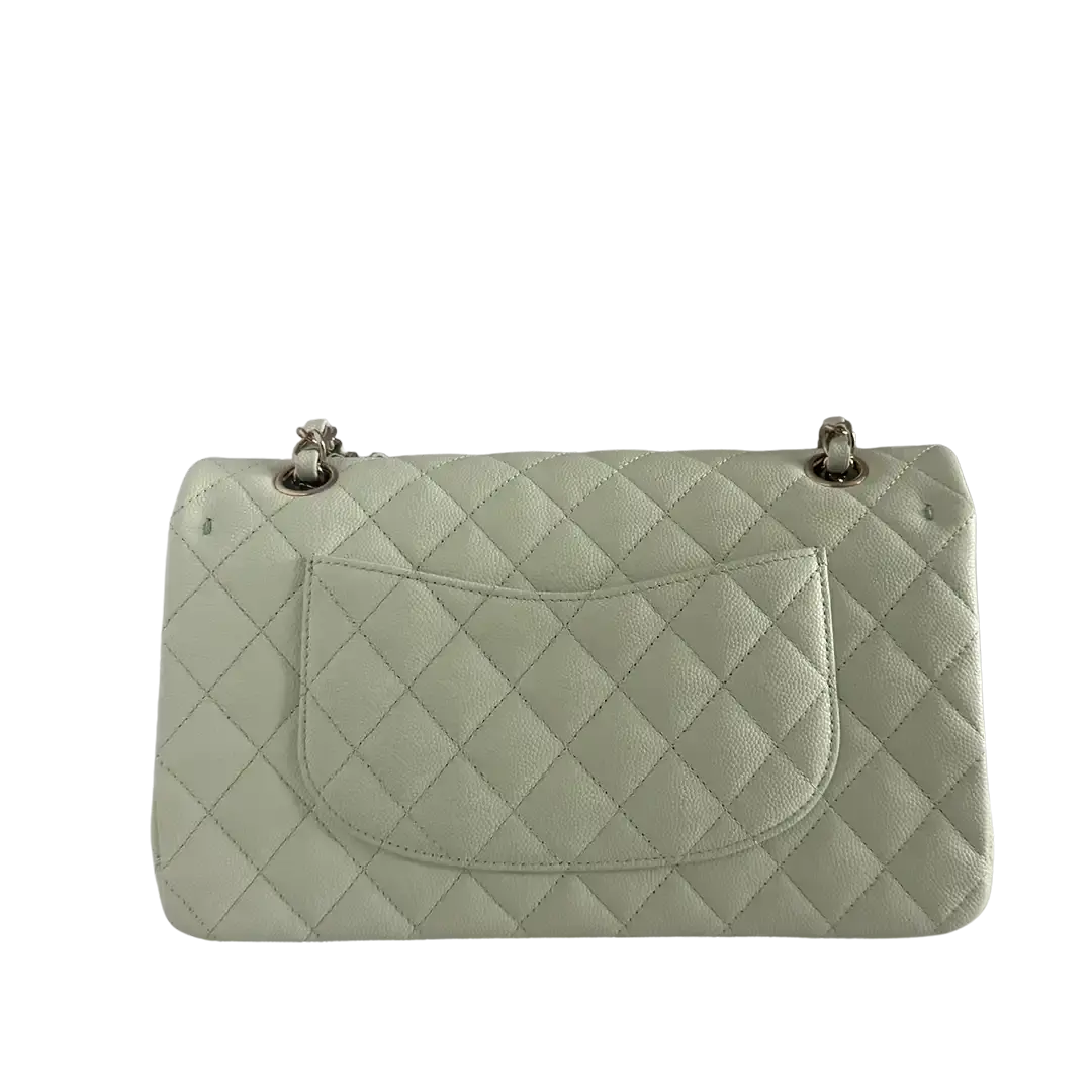 Chanel Timeless Double Flapbag Medium Kaviarleder light green 2022 / ungetragen Chanel