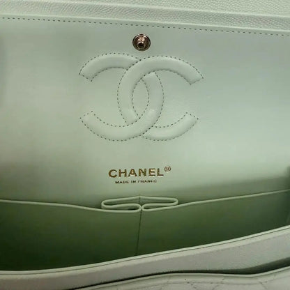 Chanel Timeless Double Flapbag Medium Kaviarleder light green 2022 / ungetragen Chanel