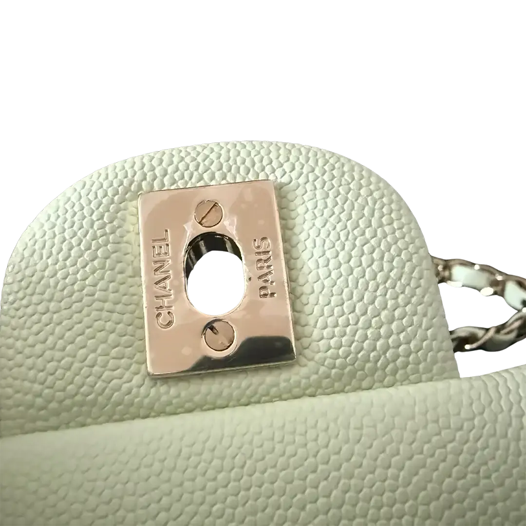 Chanel Timeless Double Flapbag Medium Kaviarleder light green 2022 / ungetragen Chanel