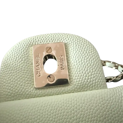 Chanel Timeless Double Flapbag Medium Kaviarleder light green 2022 / ungetragen Chanel