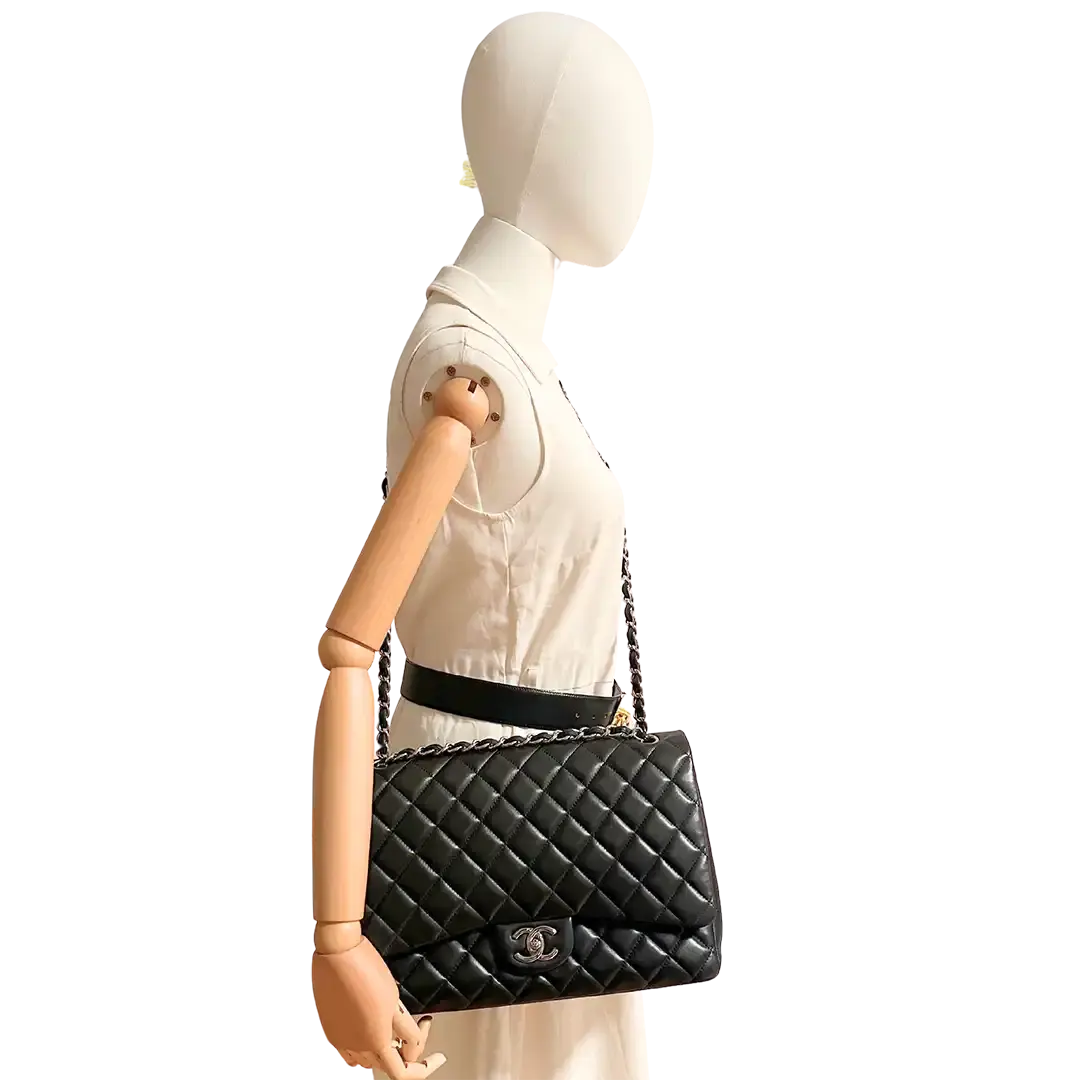 Chanel Timeless Jumbo Double Flap Bag 2011 schwarz Lammleder / sehr gut Chanel