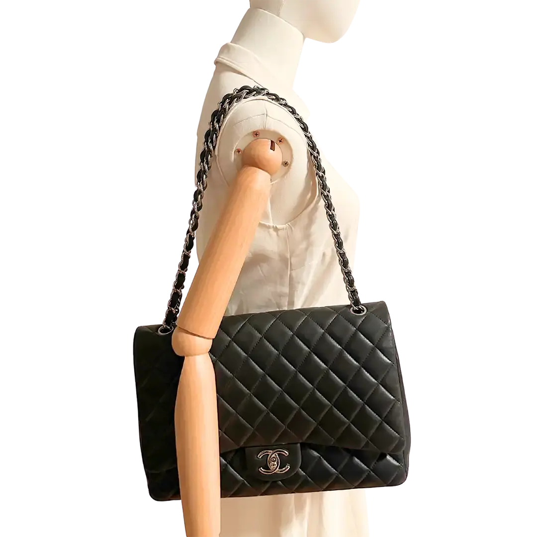 Chanel Timeless Jumbo Double Flap Bag 2011 schwarz Lammleder / sehr gut Chanel