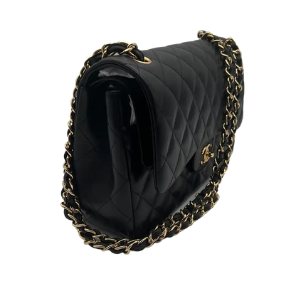 Chanel Timeless Jumbo Flap Bag Handtasche schwarz Lammleder / ungetragen Echtheitscheck