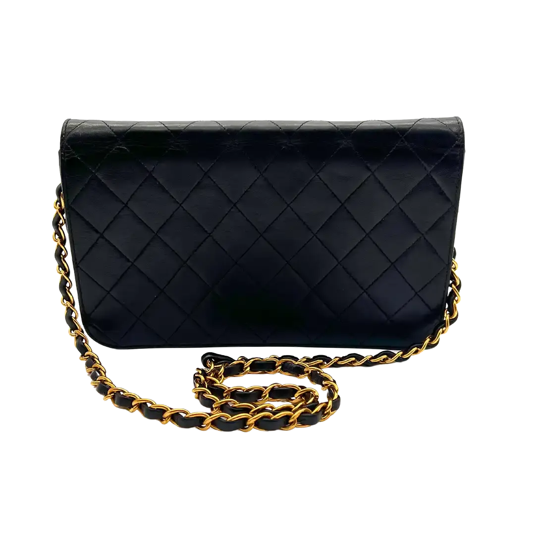 Chanel Timeless Wallet on Chain WOC Vintage Lammleder schwarz / gut Chanel