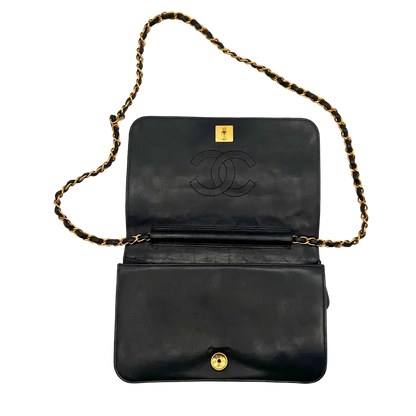 Chanel Timeless Wallet on Chain WOC Vintage Lammleder schwarz / gut Chanel