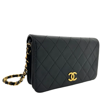 Chanel Timeless Wallet on Chain WOC Vintage Lammleder schwarz vergoldete Hardware/sehr gut Chanel