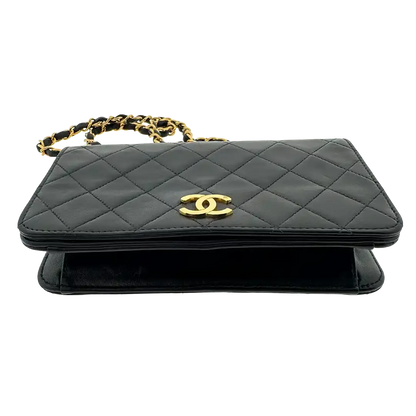 Chanel Timeless Wallet on Chain WOC Vintage Lammleder schwarz vergoldete Hardware/sehr gut Chanel