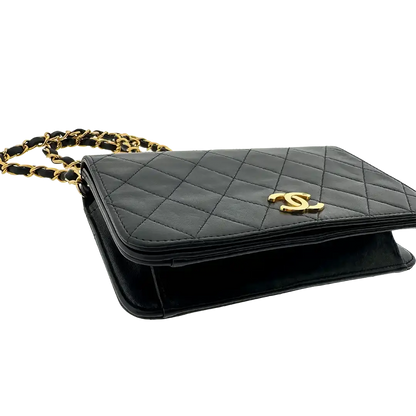 Chanel Timeless Wallet on Chain WOC Vintage Lammleder schwarz vergoldete Hardware/sehr gut Chanel
