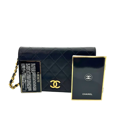 Chanel Timeless Wallet on Chain WOC Vintage Lammleder schwarz vergoldete Hardware/sehr gut Chanel