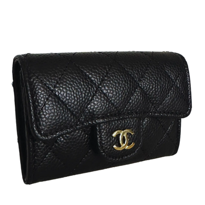 Chanel Timeless kleine Geldbörse (Kreditkartenetui) Kaviarleder schwarz Fullset 2025 / neuwertig Chanel