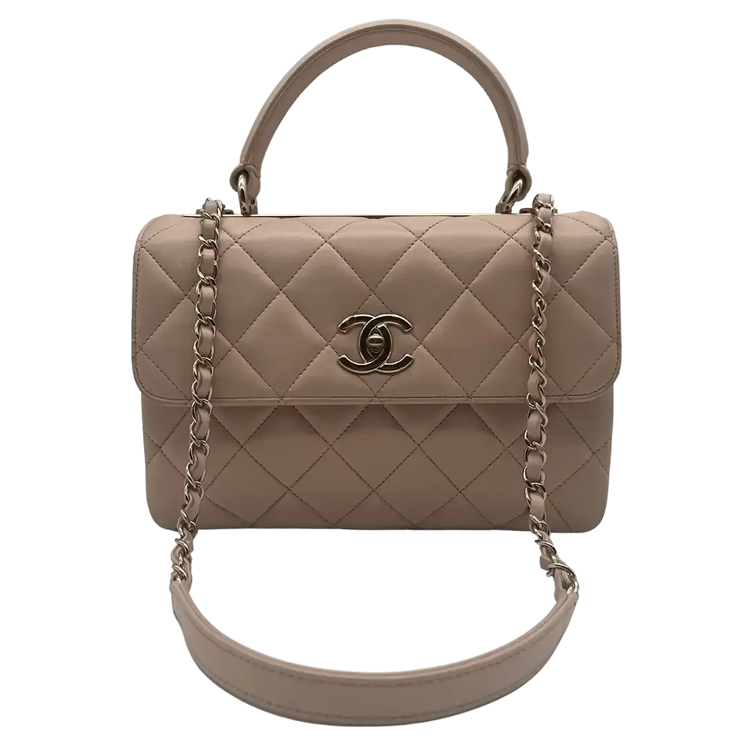 Chanel Trendy CC Top Handle Lammleder helles pink / akzeptabel Fullset Chanel