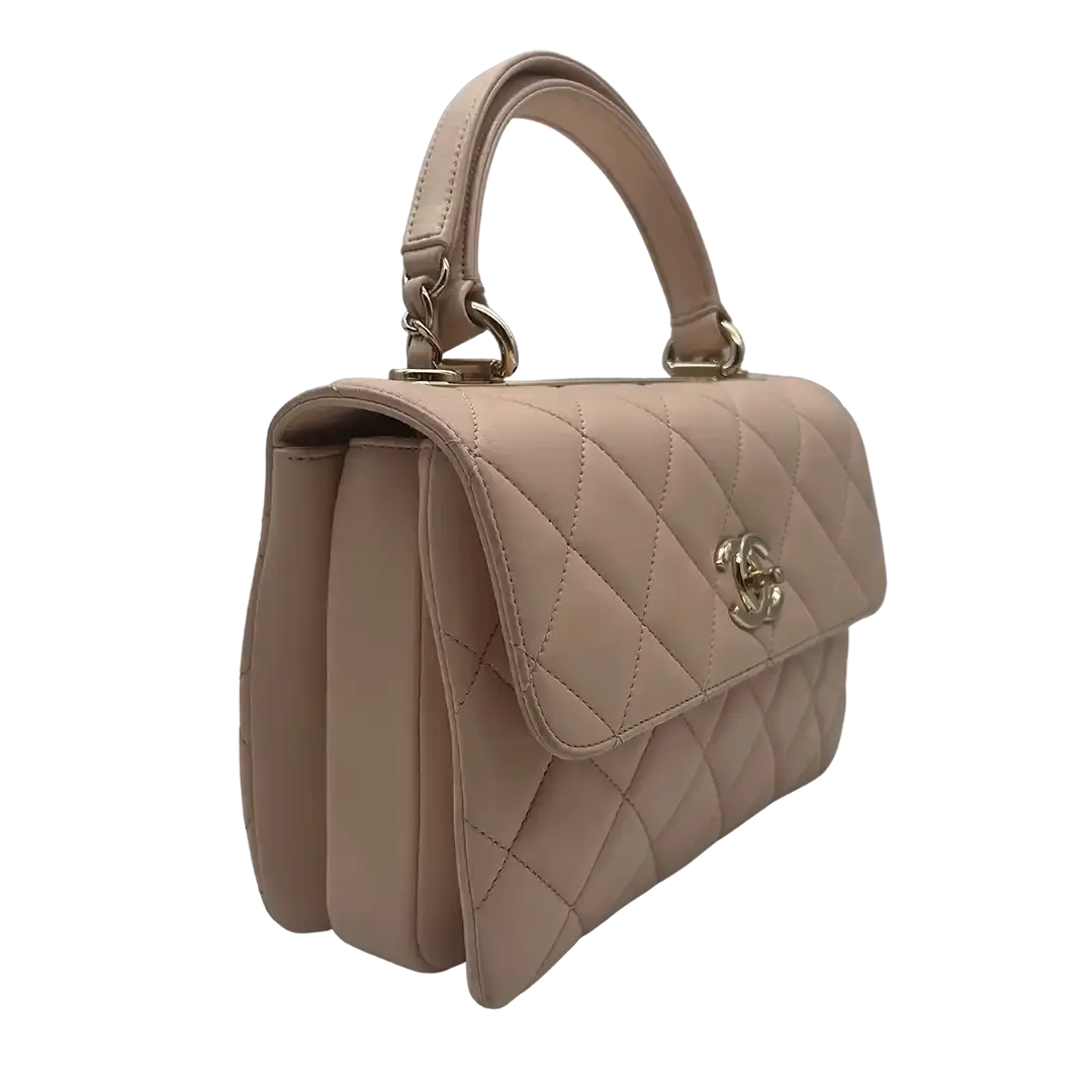 Chanel Trendy CC Top Handle Lammleder helles pink / akzeptabel Fullset Chanel