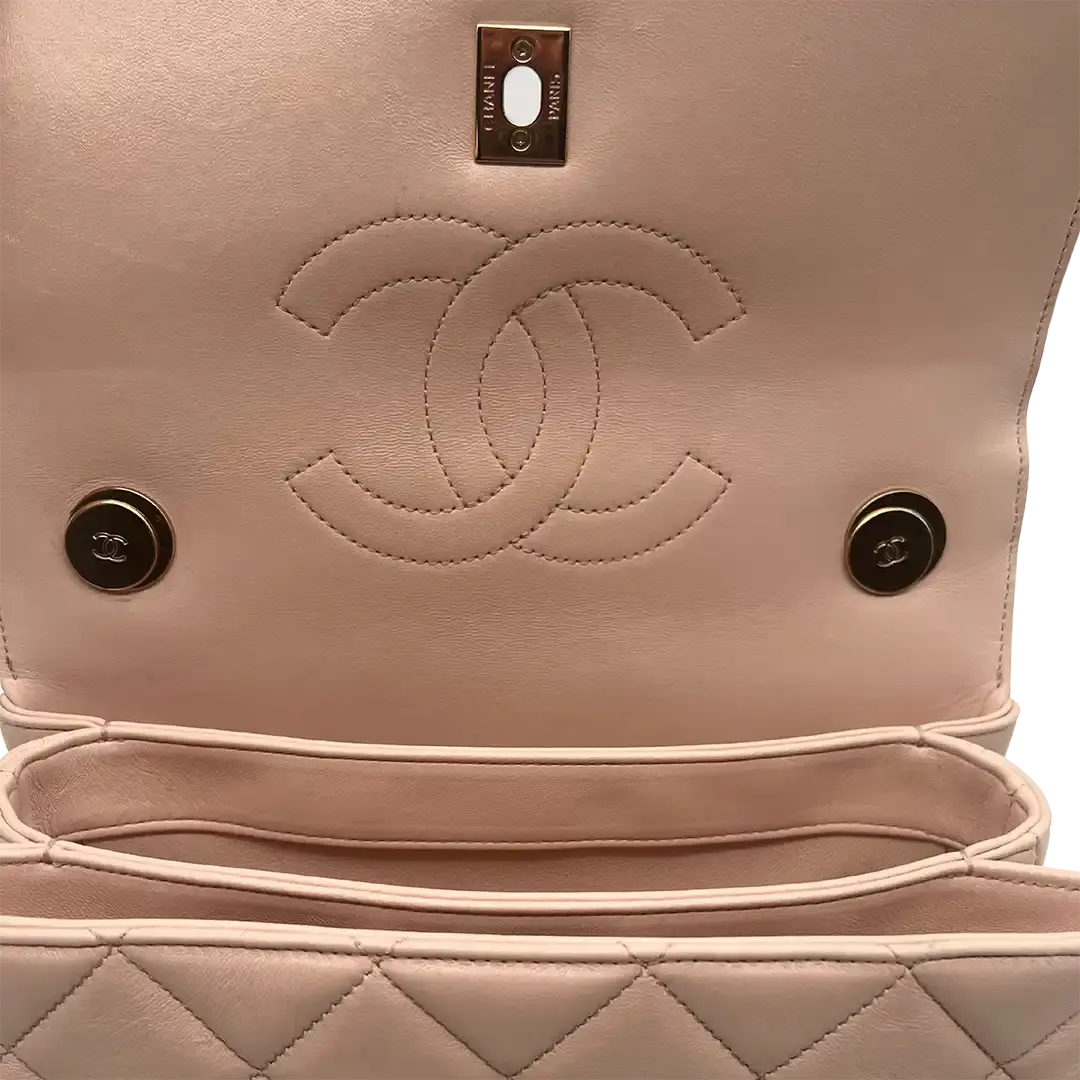 Chanel Trendy CC Top Handle Lammleder helles pink / akzeptabel Fullset Chanel