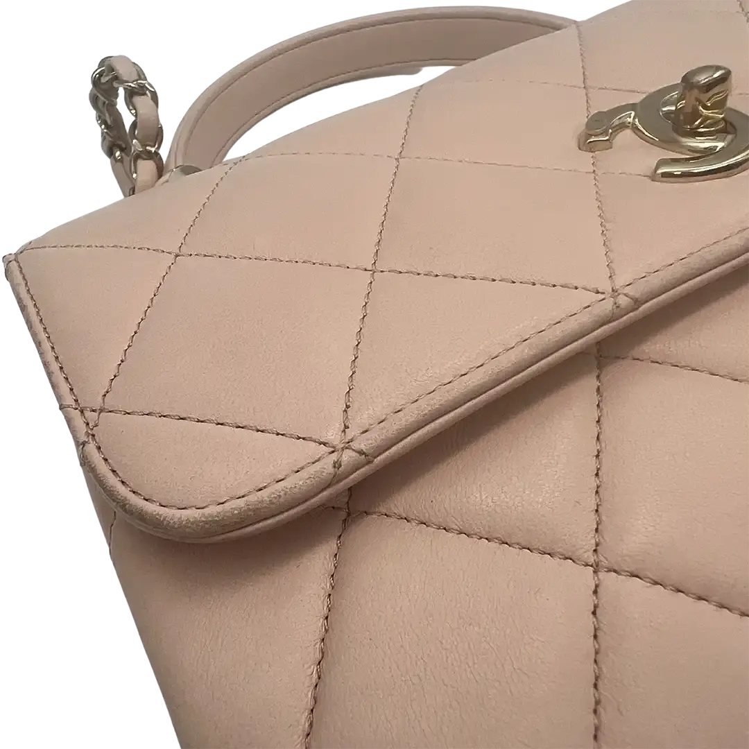 Chanel Trendy CC Top Handle Lammleder helles pink / akzeptabel Fullset Chanel